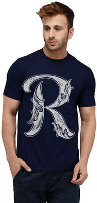 Aseria Printed, Graphic Print, Typography Men Round Neck Dark Blue T-Shirt