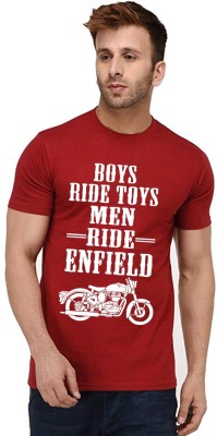 Aseria Printed, Graphic Print, Typography Men Round Neck Red T-Shirt