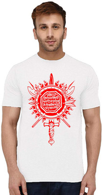 Aseria Printed, Graphic Print, Typography Men Round Neck White T-Shirt