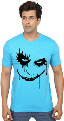 Aseria Printed, Graphic Print Men Round Neck Light Blue T-Shirt
