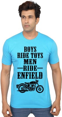 Aseria Printed, Graphic Print, Typography Men Round Neck Light Blue T-Shirt