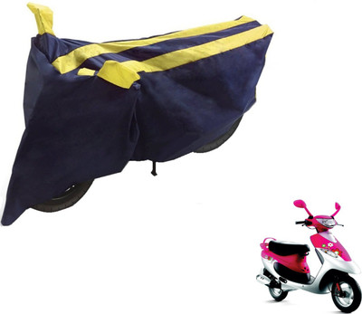 NIKS Two Wheeler Cover for TVS(Scooty Pep+, Black, Yellow)