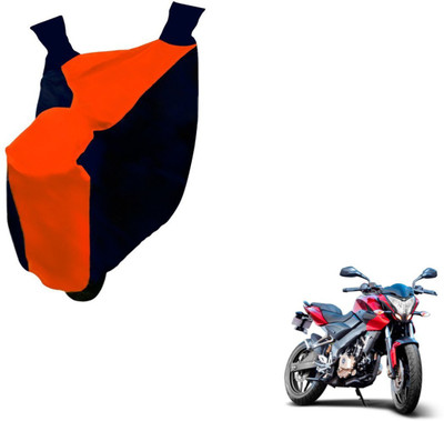 NIKS Two Wheeler Cover for Bajaj(Pulsar 200 NS DTS-i, Black, Orange)