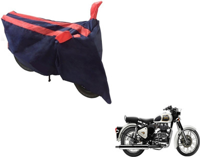 NIKS Two Wheeler Cover for Royal Enfield(Classic 350, Black, Orange)