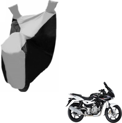 NIKS Two Wheeler Cover for Bajaj(Pulsar 220 DTS-i, Black, Silver)