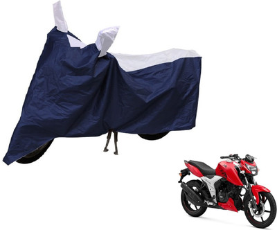 Auto Hub Two Wheeler Cover for TVS(Apache RTR 160, Blue, Silver)