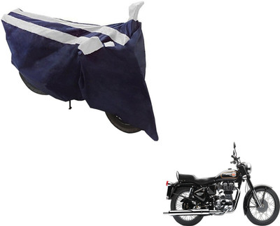 NIKS Two Wheeler Cover for Royal Enfield(Bullet 350, Black, Silver)