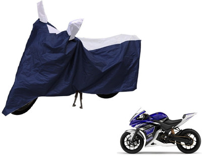 Auto Hub Two Wheeler Cover for Yamaha(YZF R25, Blue, Silver)