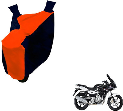 NIKS Two Wheeler Cover for Bajaj(Pulsar 220 DTS-i, Black, Orange)