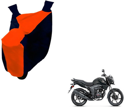 NIKS Two Wheeler Cover for Honda(CB Trigger, Black, Orange)