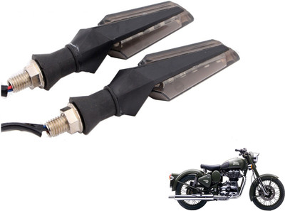 MOCKHE Front, Rear LED Indicator Light for Royal Enfield Battle Green(White)