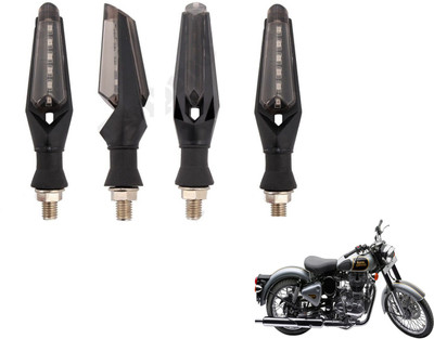 MOCKHE Front, Rear LED Indicator Light for Royal Enfield Classic 500(White)