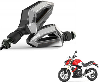 MOCKHE Front, Rear LED Indicator Light for Mahindra Mojo(Yellow, White)