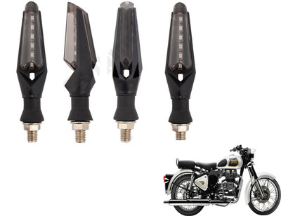 MOCKHE Front, Rear LED Indicator Light for Royal Enfield Classic 350(White)