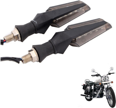 MOCKHE Front, Rear LED Indicator Light for Royal Enfield(White)
