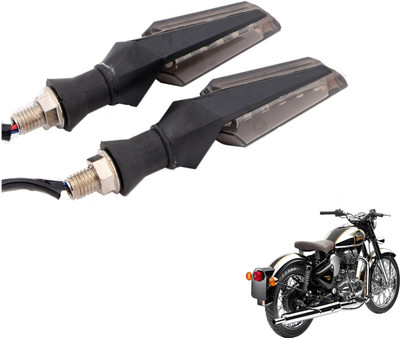 MOCKHE Front, Rear LED Indicator Light for Royal Enfield Classic Chrome(White)