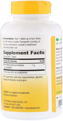 

Nature's Way MSM, Pure OptiMSM, 1000 mg, 200 Tablets(200 No)