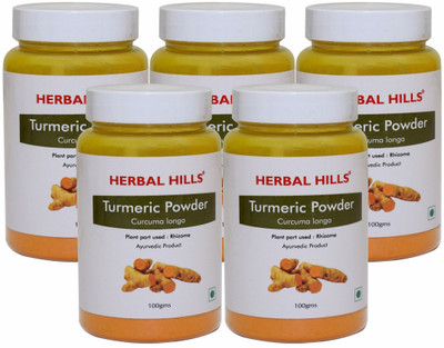 

Herbal Hills Turmeric Powder - 100 gms - Pack of 5 - Turmeric Powder for Skin(100 g)