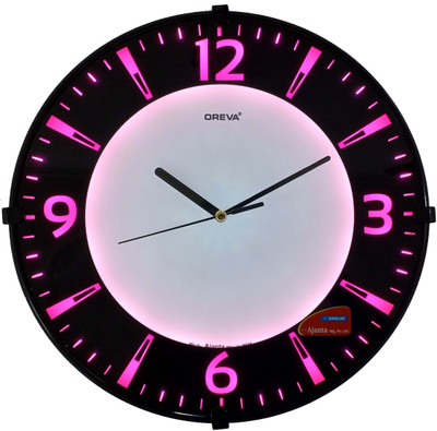 AJANTA Analog 32 cm X 32 cm Wall Clock(Pink, With Glass, Standard)