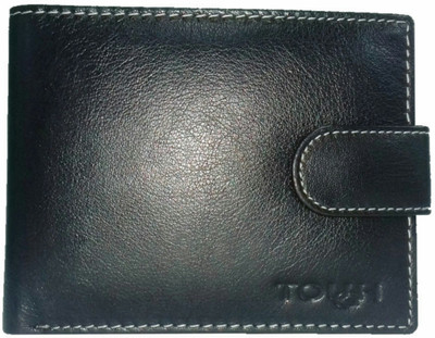 

TOUGH Men Black Genuine Leather Wallet(6 Card Slots)