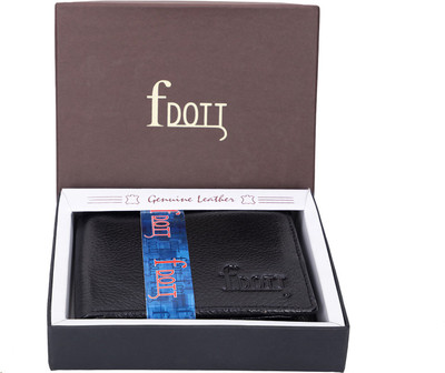 

F DOTT Men Black Genuine Leather Wallet(8 Card Slots)