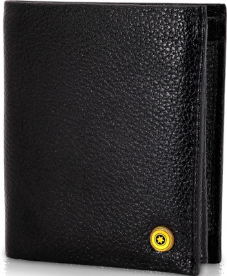 

POLLSTAR Men Black Genuine Leather Wallet(9 Card Slots)