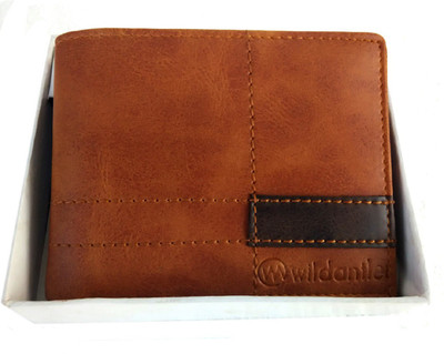 

Wildantler Men Tan Genuine Leather Wallet(6 Card Slots)