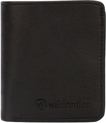 

Wildantler Men Black Artificial Leather Wallet(7 Card Slots)
