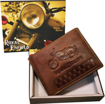 

Royal Enfield Men Brown Genuine Leather Wallet(5 Card Slots)