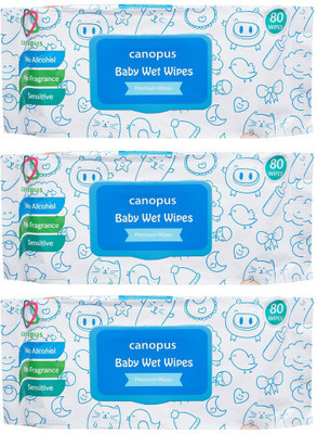 

Canopus Premium Baby Wet Wipes natural, big size wipes (80 pcs) (Pack of 3)(3 Pieces)