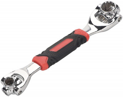 Awraaq Universal Wrench,Multi-Function Stainless Steel Spanner 48-in-1 Socket Works with Spline Bolts 360 Degree Rotation Wrench Universal Wrench,Multi-Function Stainless Steel Spanner 48-in-1 Socket Works with Spline Bolts 360 Degree Rotation Wrench Double Sided Rachet Wrench(Pack of 1)