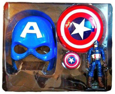 

Bestie Toys 3 in 1 Beautiful Gift Set of Avenger (Captain America) A Perfect Dress up for Kids(Multicolor)