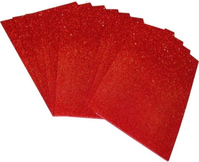 

Way Beyond Self Adhesive Easy To Peel Off Glitter Eva red Foam Sheets, A4 Size, Pack Of 10