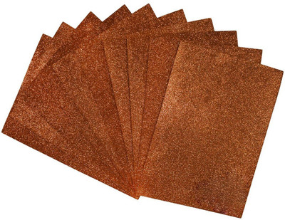 

Way Beyond Self Adhesive Easy To Peel Off Glitter Eva brown and copper Foam Sheets, A4 Size, Pack Of 10