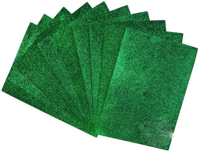 

Way Beyond Self Adhesive Easy To Peel Off Glitter Eva green Foam Sheets, A4 Size, Pack Of 10