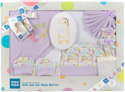 

MeeMee Pampering Gift Set for New Born (8 Pieces, Purple)(Purple)