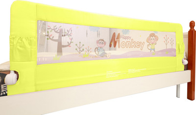 

Kiddale Baby Bedrail: Long(5ft) Yellow Bedside Protector : Easy Button Controlled Foldable Safety Bed Guard with Soft Washable Cover(Yellow)