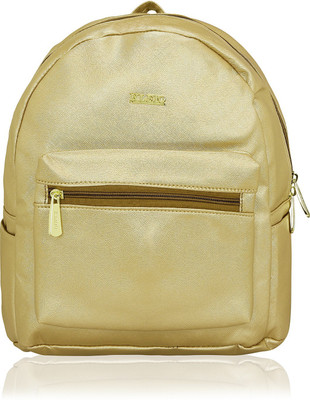 

Kleio Small Metallic PU Leather Backpack Handbag For Women Girls 2.1 L Backpack(Gold)