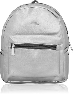 

Kleio Small Metallic PU Leather Backpack Handbag For Women Girls 2.1 L Backpack(Silver)