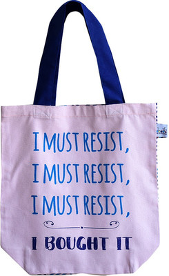 

Doodle Shopping Addict Canvas Tote Bags Multipurpose Bag(Pink, Blue, 7 L)