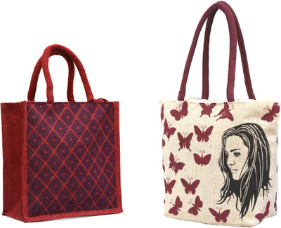 

AGGDA **2 BAGs COMBO**Women Waterproof Jute Women and butterfly Printed Tote Shoulder Bag Handbag Eco-Friendly &&Green Leaves Printed with Rope Handle Jute Tiffin Lunch Handbag. … Waterproof Multipurpose Bag(Beige, 16 L)