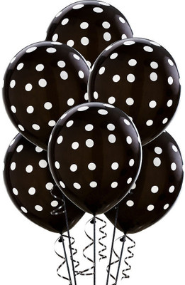 

BABY & SONS Solid Black Polka Dot Balloon(Multicolor, Pack of 50)
