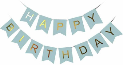 

Rkandroid Happy Birthday Flags, Grey Banner Banner(5 ft, Pack of 1)
