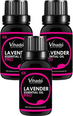 

VIHADO 5X PRO Lavender Pure Essential OiL - 15 ml (Pack of 3)(15 ml)