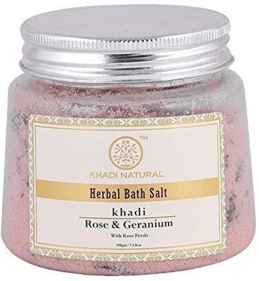 

Khadi Natural AYURVEDIC ROSE GERANIUM WITH ROSE PETALS BATH SALT(200 g)