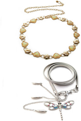 

Vritraz Women Casual, Party Gold Metal Belt