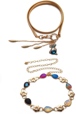 

Vritraz Women Casual, Party Gold Metal Belt