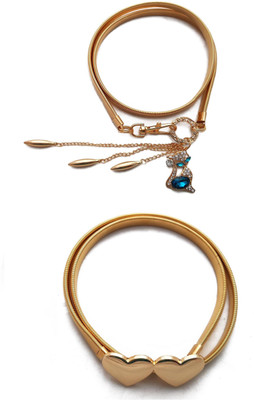 

Vritraz Women Casual, Party Gold Metal Belt