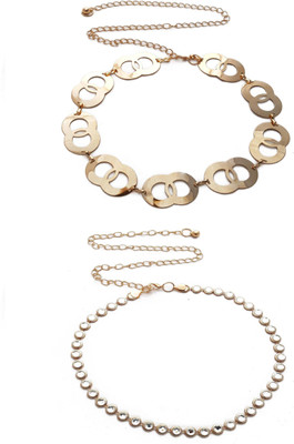

Vritraz Women Casual, Party Gold Metal Belt