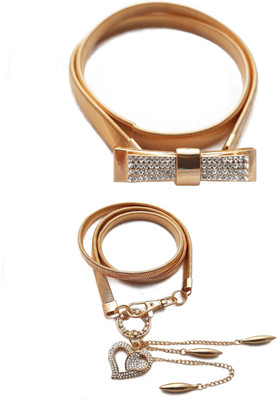 

Vritraz Women Casual, Party Gold Metal Belt